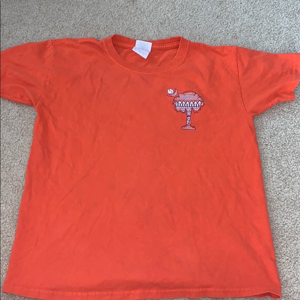 TWO CLEMSON SHIRTS.